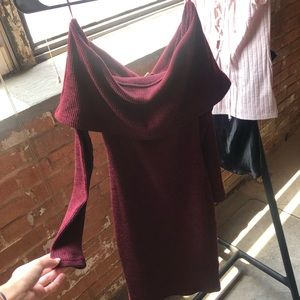 Brand New Wildflower Boutique maroon sweater dress